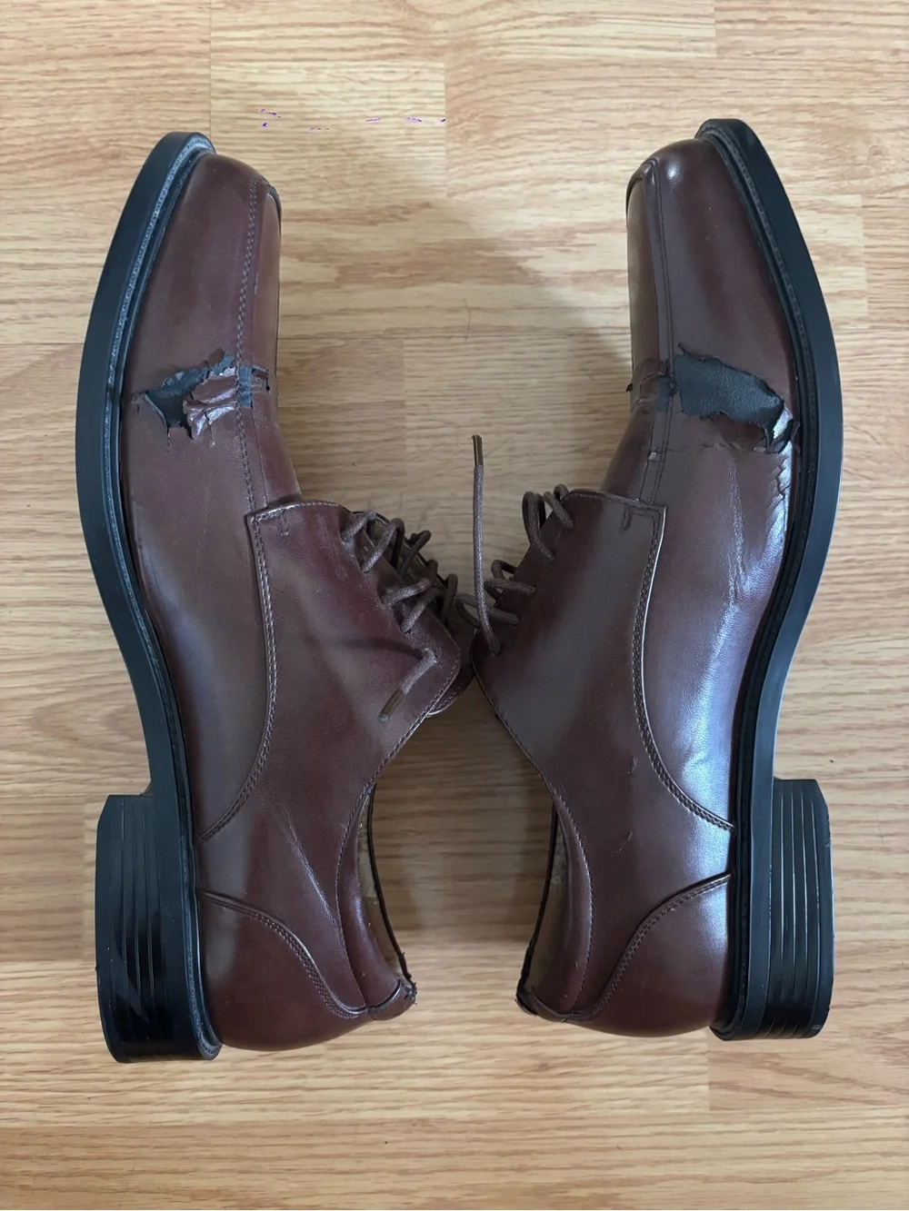 Croft & Barrow Men's Brown Leather Lace-Up Oxfords